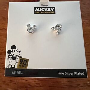 🆕 Disney Mickey The True Original April Birthstone Studded Earrings